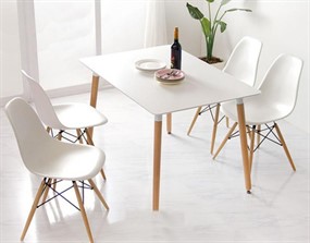 现代白色简约桌椅模型